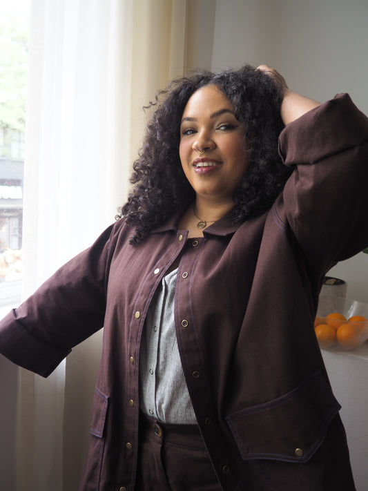 Espresso Cotton Canvas Fay Chore Coat by Connally Goods