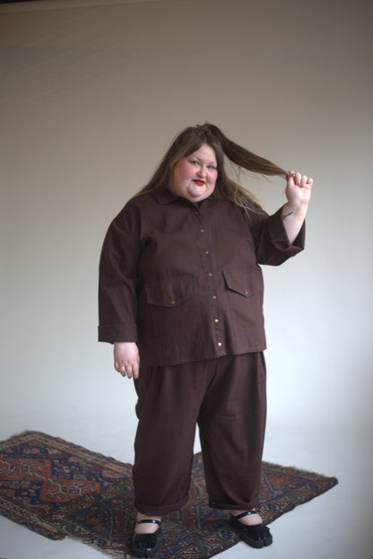 Espresso Cotton Canvas Fay Chore Coat