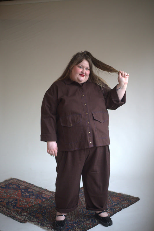 Espresso Cotton Canvas Fay Chore Coat
