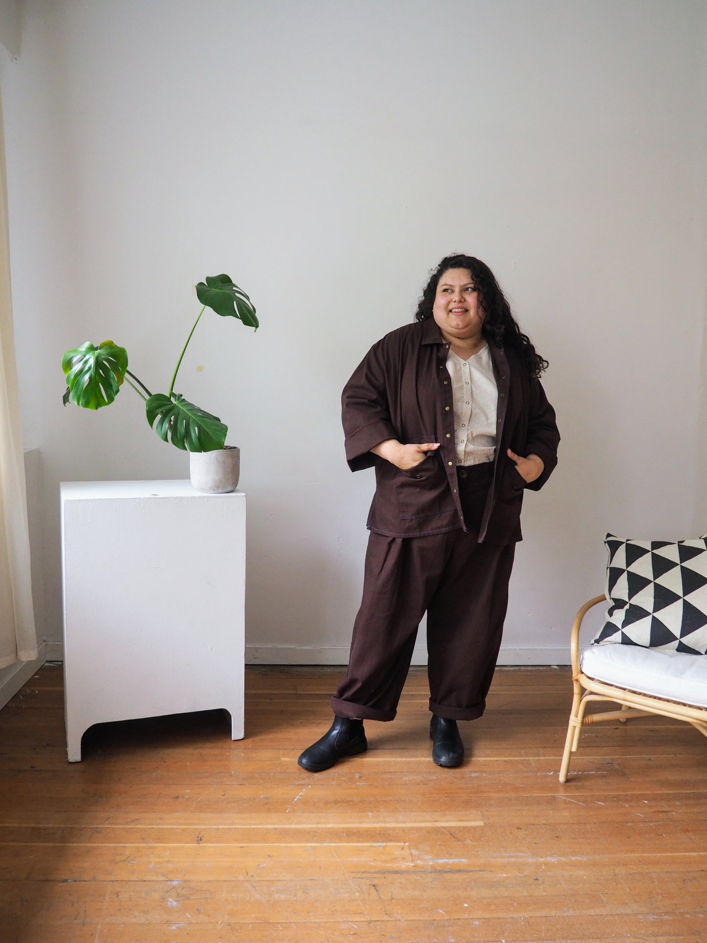Espresso Cotton Canvas Fay Chore Coat by Connally Goods
