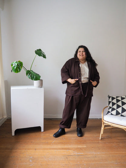 Espresso Cotton Canvas Fay Chore Coat by Connally Goods
