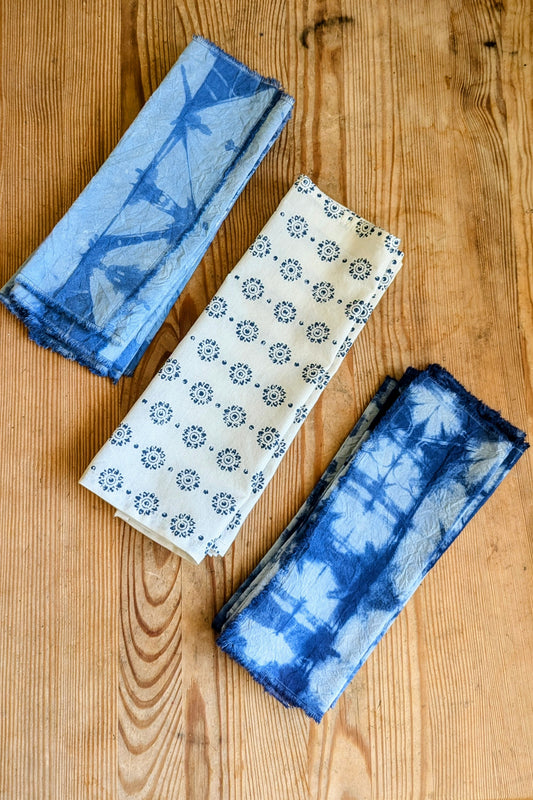 Hand dyed Indigo Cotton Napkins by Connally Goods