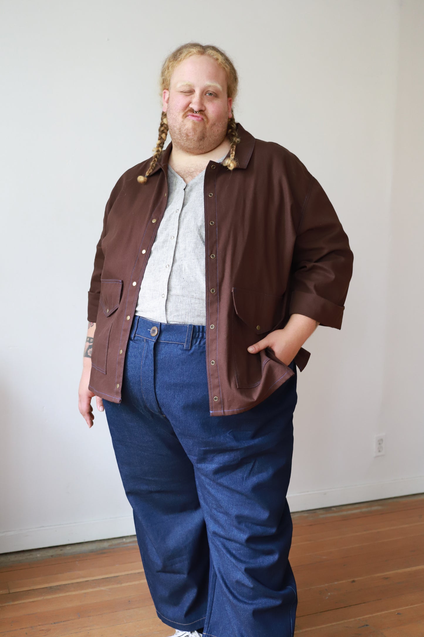 Espresso Cotton Canvas Fay Chore Coat