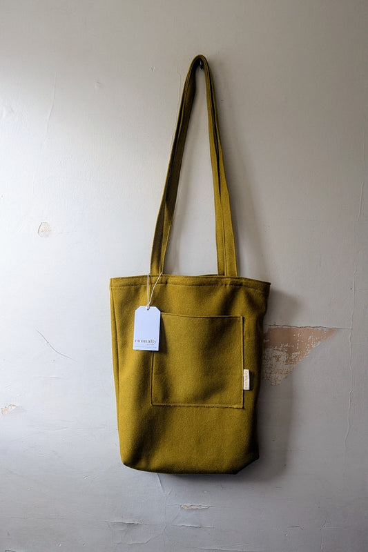 Chartreuse Tote Bag with Pocket by Connally Goods