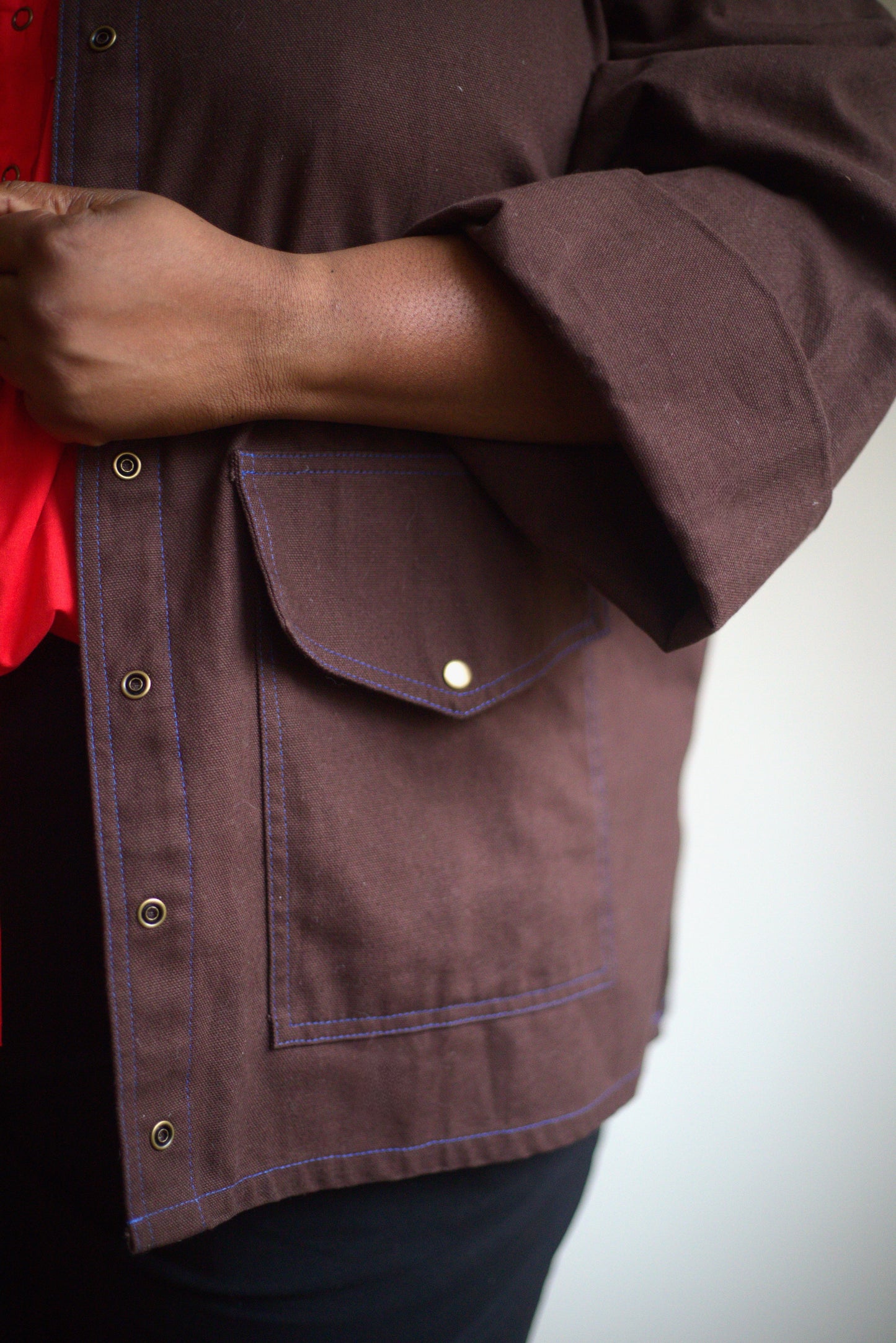 Espresso Cotton Canvas Fay Chore Coat
