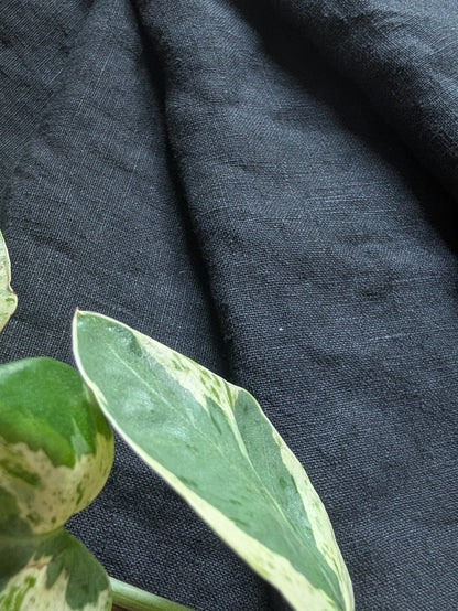 Black linen napkin by Connally Goods