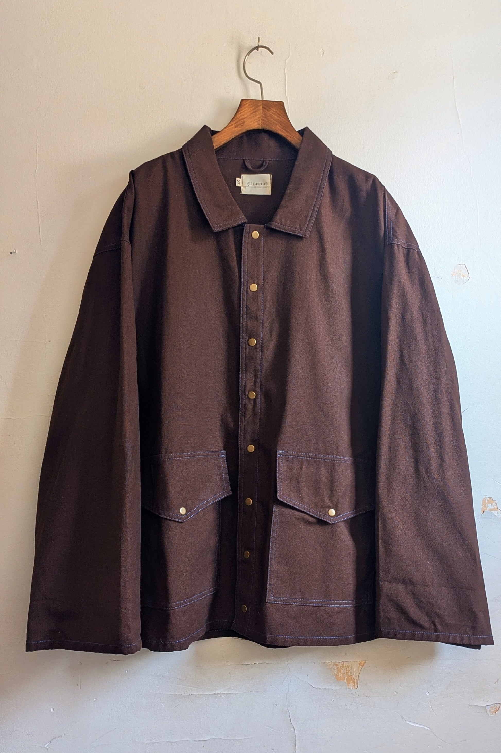 Espresso Cotton Canvas Fay Chore Coat by Connally Goods
