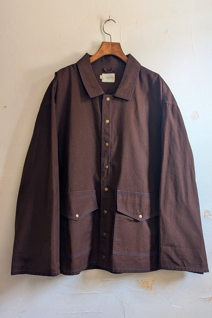 Espresso Cotton Canvas Fay Chore Coat by Connally Goods