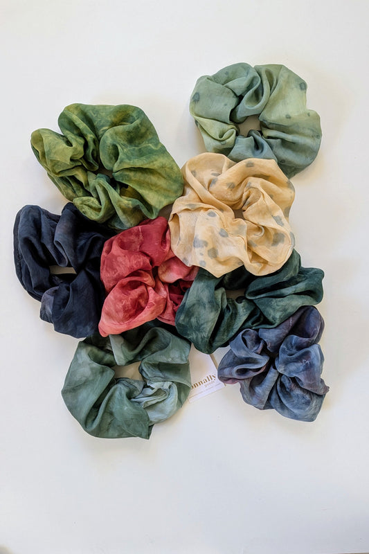 Hand-Dyed Jumbo Silk Scrunchie