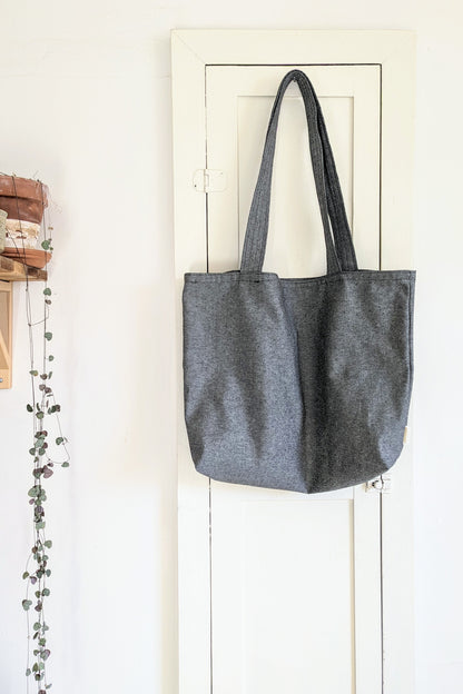 Pebble Japanese Raw Denim Double Strap Totebag by Connally Goods