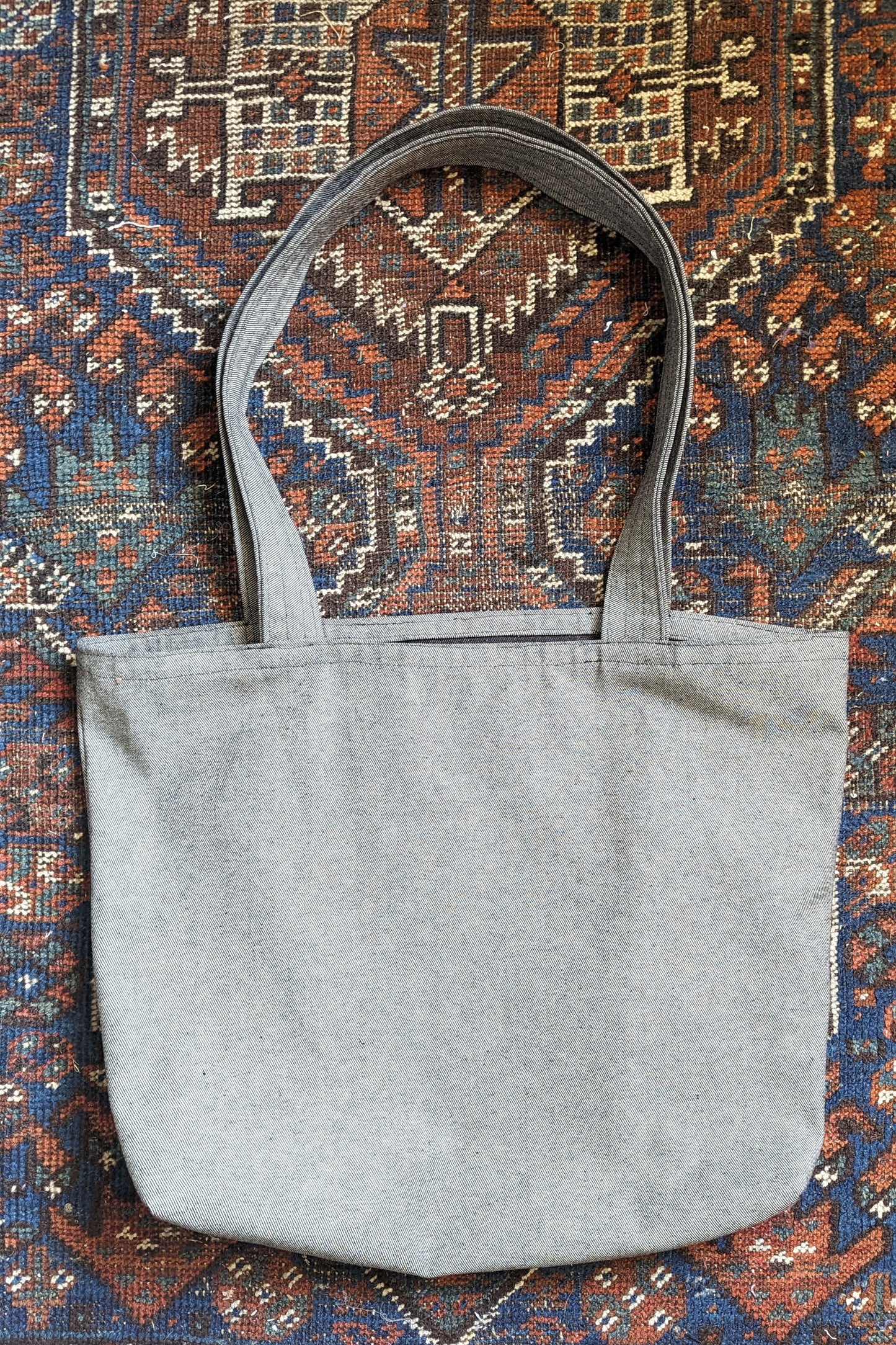 Pebble Japanese Raw Denim Double Strap Totebag by Connally Goods
