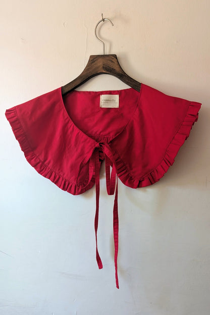 Exaggerated Ruffle Collar in Cotton Poplin