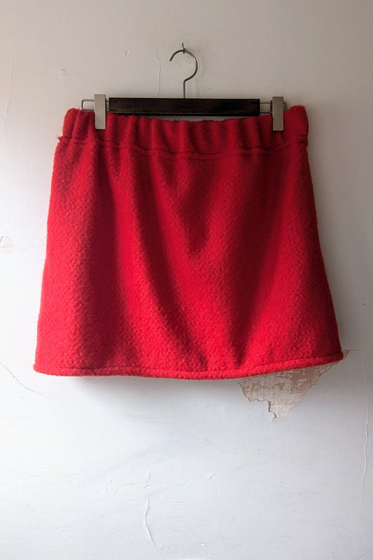 Red Lined Wool Miniskirt (Sample Sale, size M-L)