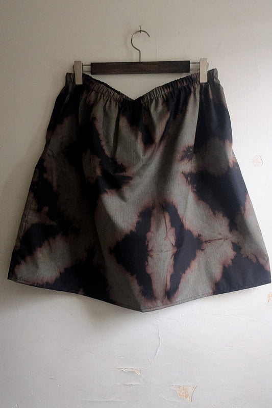 A-Line Twirly Skirt in West Coast Waters Hand-Dyed Cotton (Sample Sale, size XL-2X)