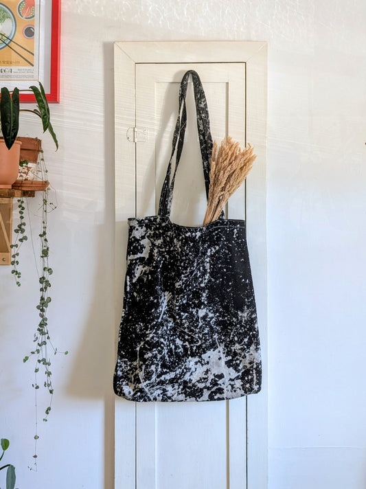 Double Strap Acid Wash Tote Bag in Japanese Raw Denim