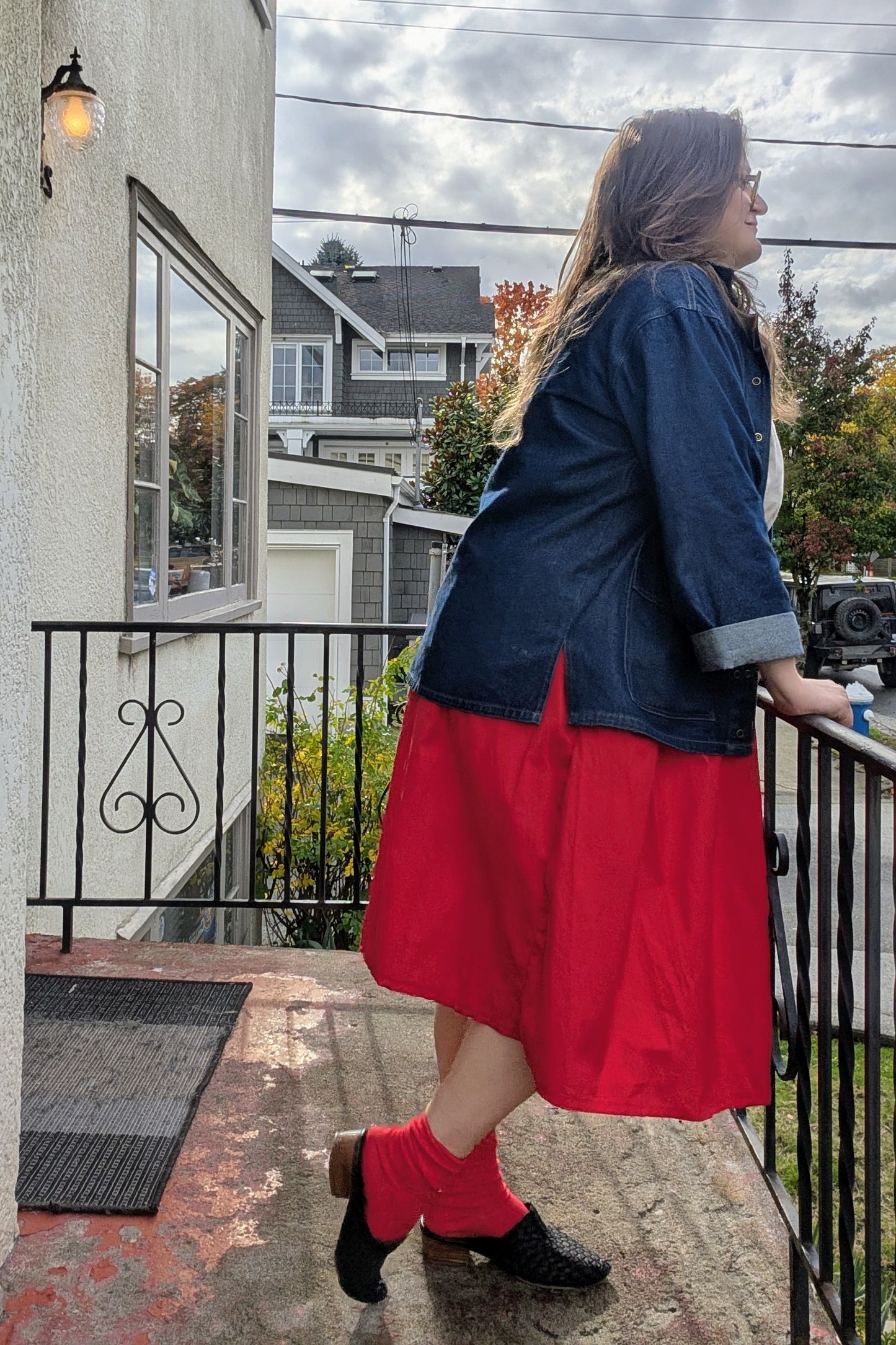 Midi Skirt in Red