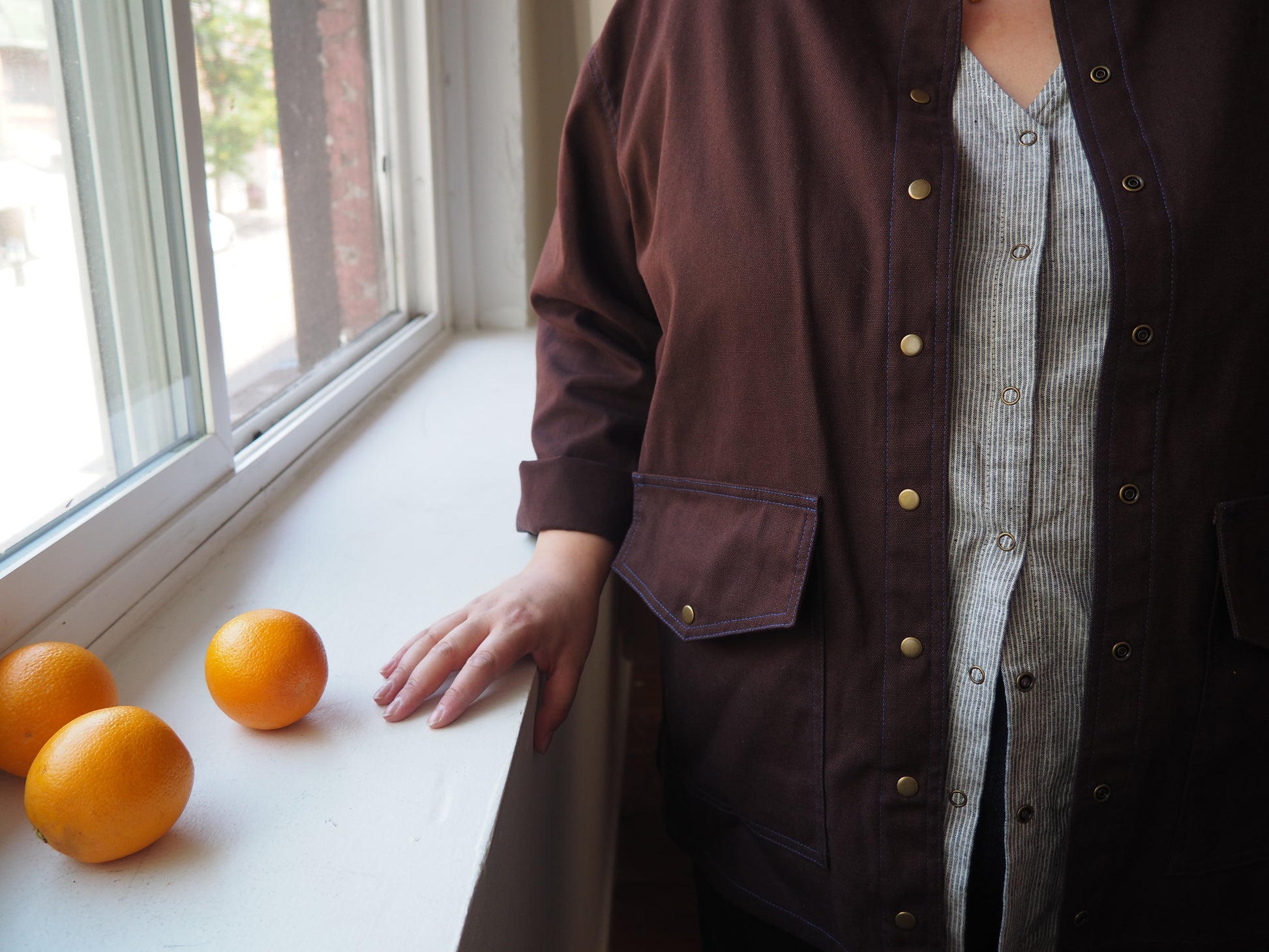 Espresso Cotton Canvas Fay Chore Coat by Connally Goods