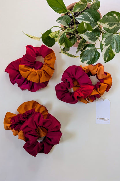 Sunset Colourblock Cotton Scrunchie Set