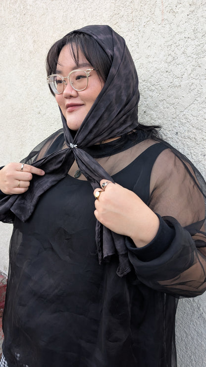 Coastal Shadows Silk Scarf by Connally Goods