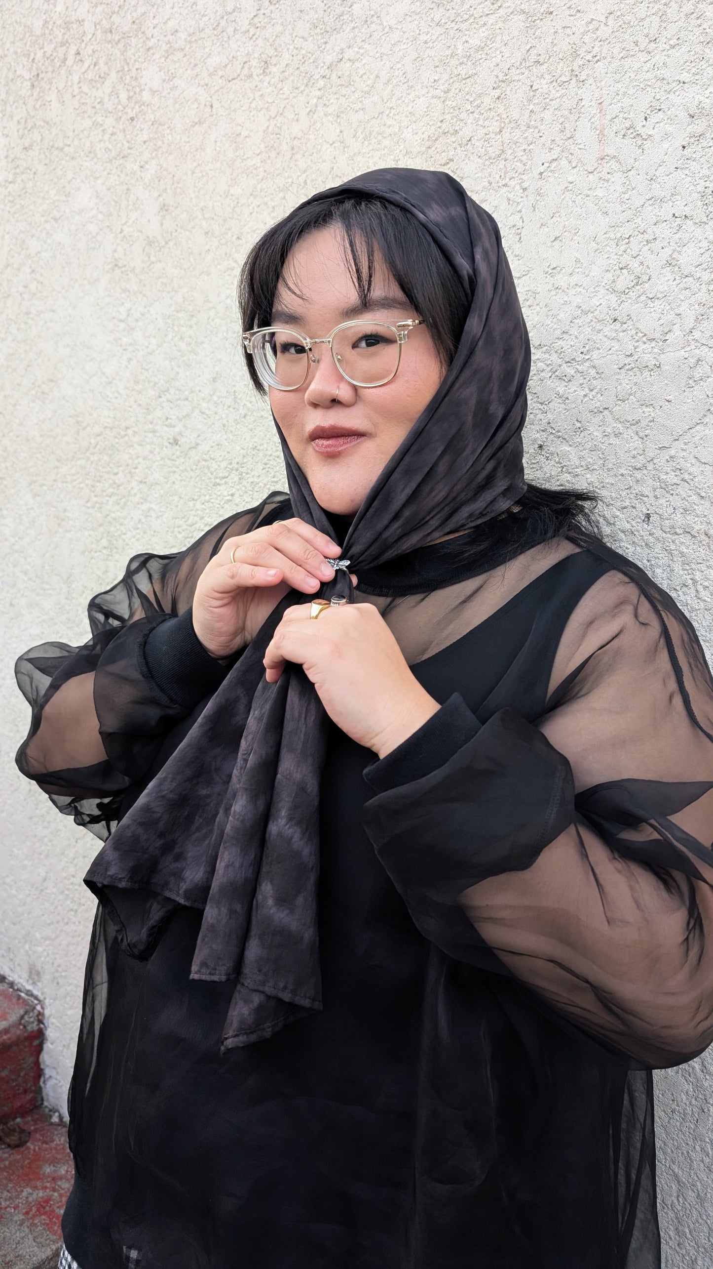 Coastal Shadows Silk Scarf by Connally Goods